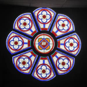 Beautiful stained glass window at Sussex UMC